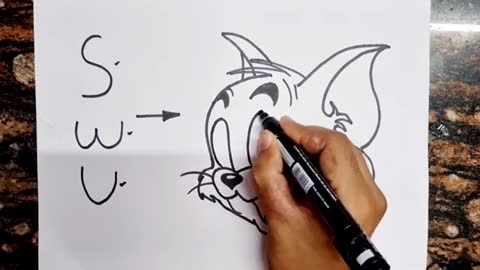 Letter turns into Tom & Jerry Drawing // Easy Kids Drawing / Kids colouring page / Cartoon Drawing