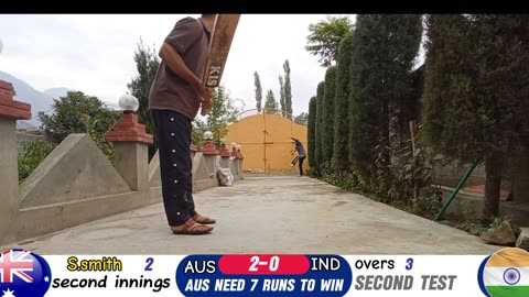 Playing backyard cricket with siblings. (Ind vs aus)