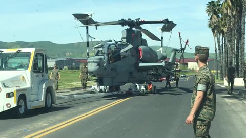 Just a typical day driving and seeing a Helicopter on the road