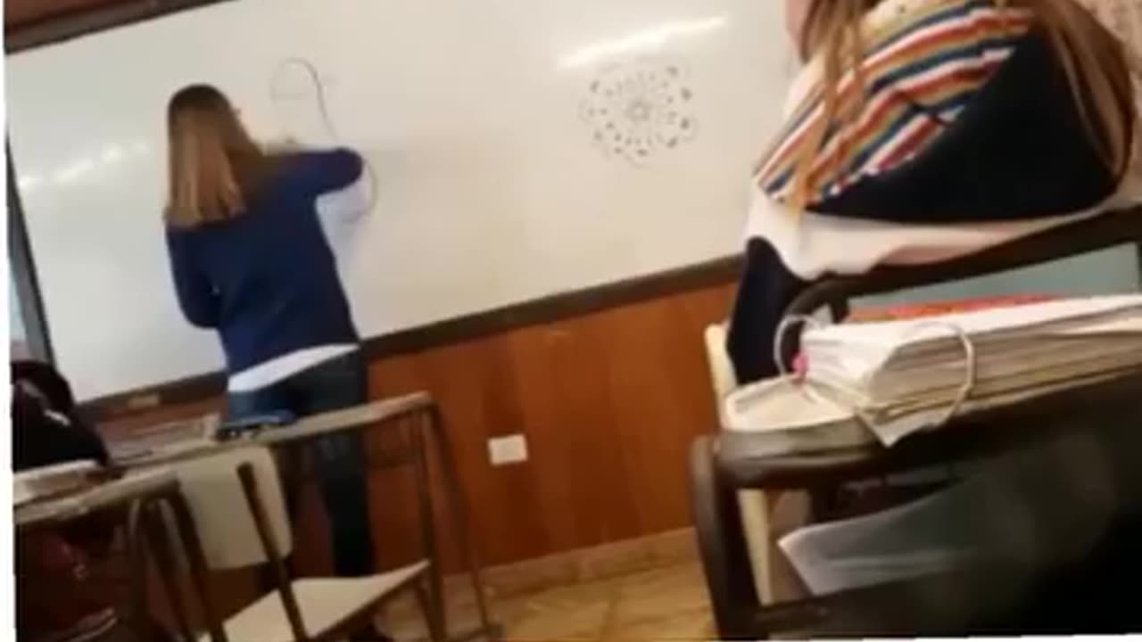 Funny video in the class with teacher