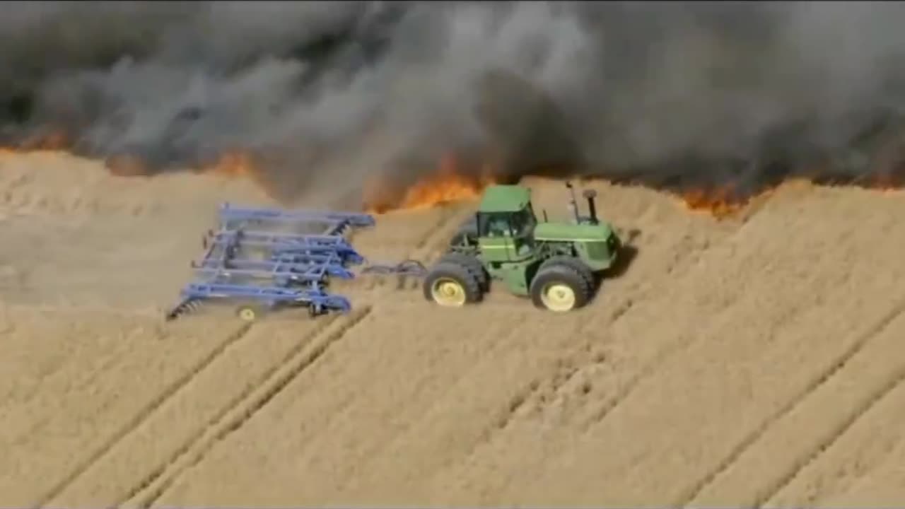 The farmer save his crop of the fire