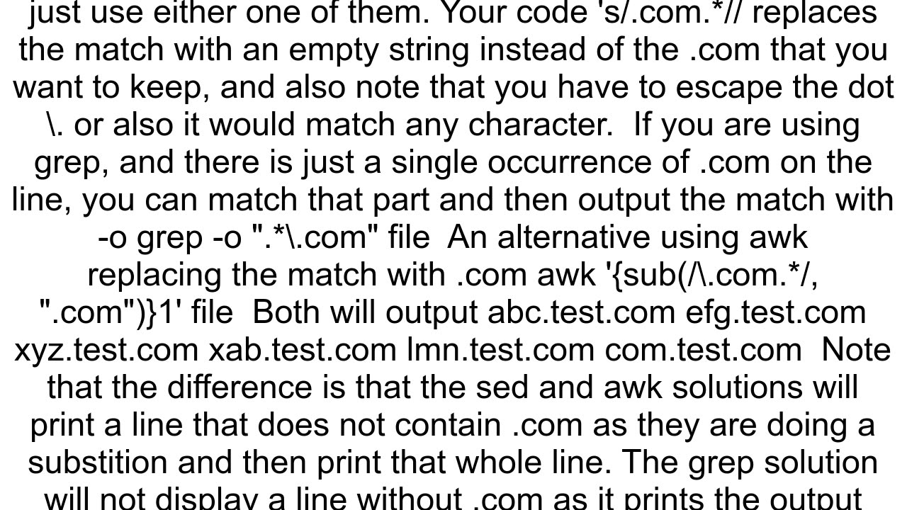 How to Exclude everything after a characterstring from an output in Linux