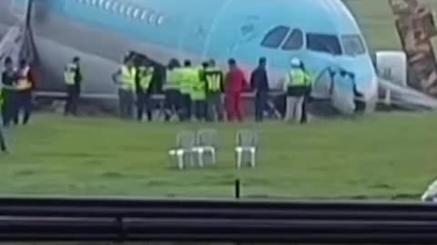 A plane has crashed after it overran the runway in bad weather in the Philippines.