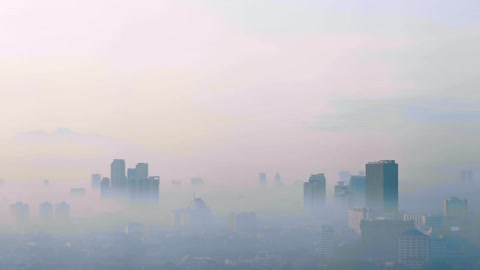 Wide Shot of Clouds Covering City 03