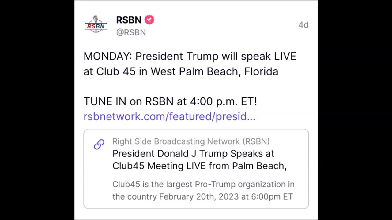 President Donald J Trump Speaks at Club45 Meeting LIVE