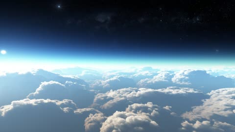 Flying between the clouds and outer space, 3D