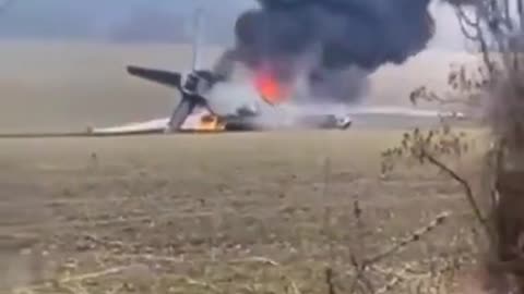 Archival footage of the moment of the crash of the An-26 aircraft of the Air Force of Ukraine