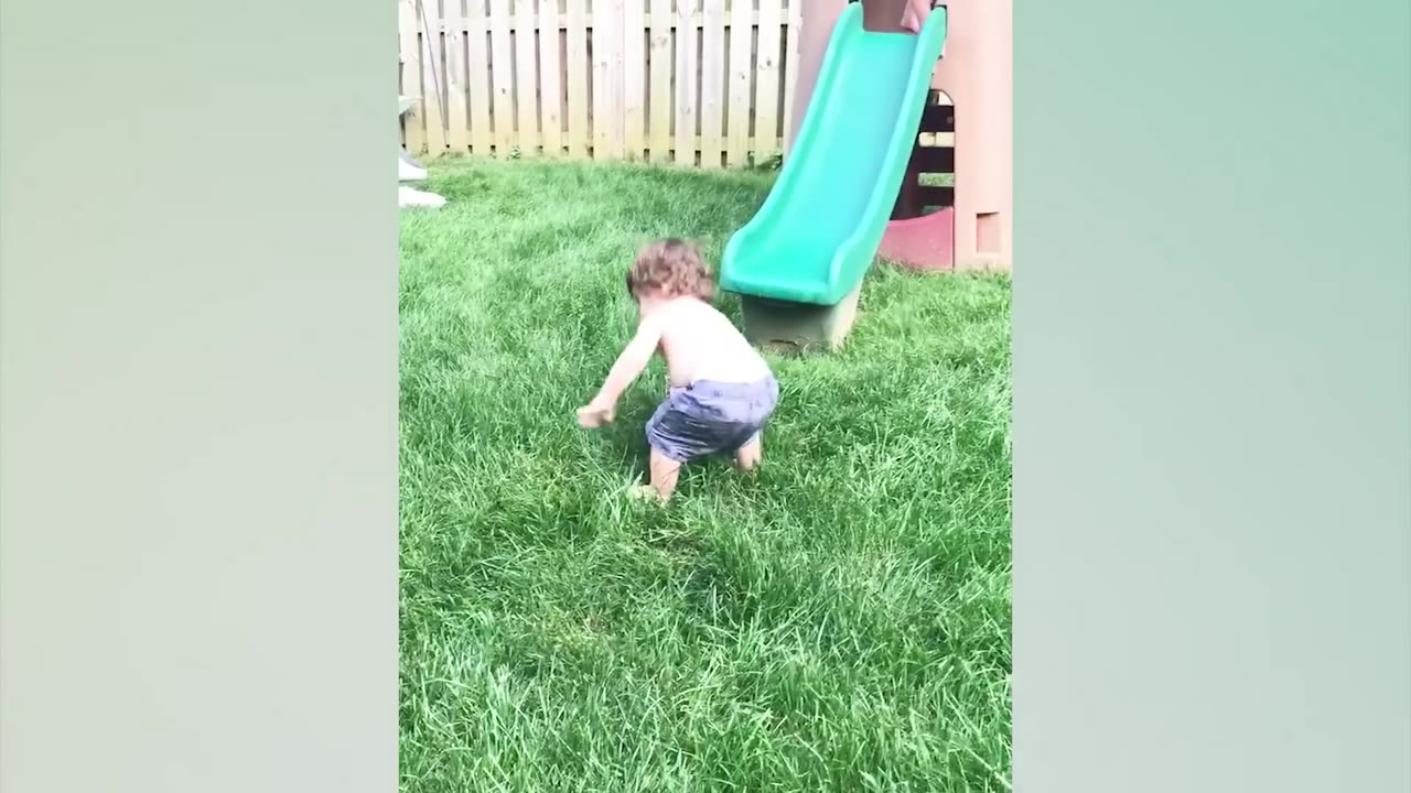 Funny Babies Playing Slide Fails - Cute Baby Videos