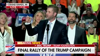 Great speech by Eric Trump at President Trump's rally in Michigan, Pennsylvania.