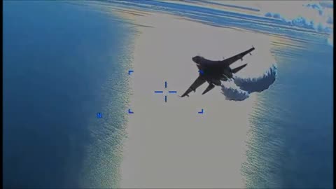 US Air Force MQ 9 camera footage: Russian Su 27 Black Sea intercept