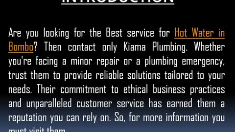 Best service for Hot Water in Bombo