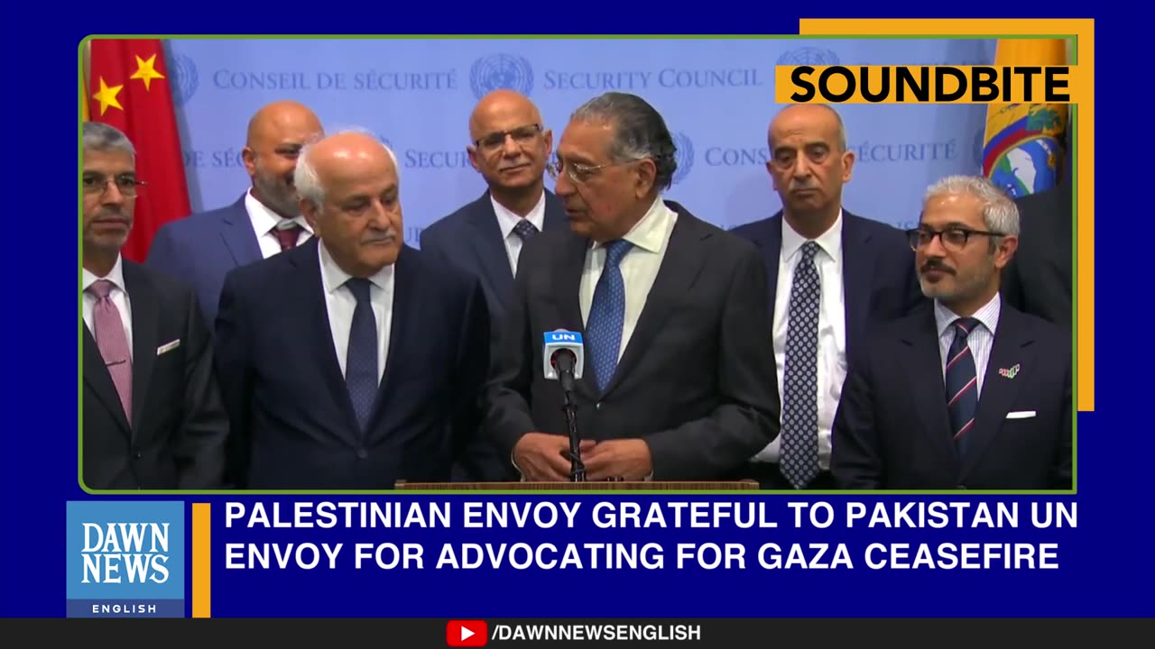 Palestinian Envoy Grateful To Pak UN Envoy For Advocating For Gaza Ceasefire | Dawn News English