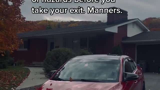After a chase on the highway with another driver.