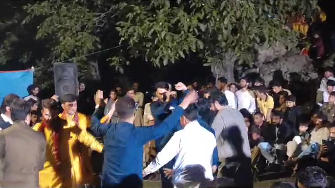 Friends dancing on wedding ceremony.