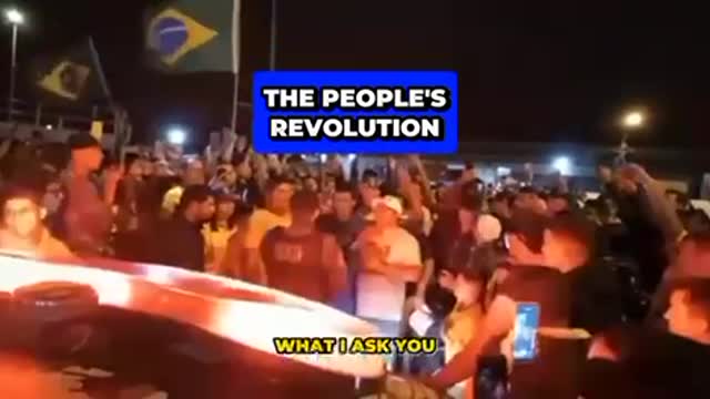 Brazil: Police makes speech to protesters 10/31/22