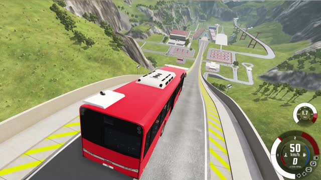 BeamNG drive Game - BUS crash 💥🚌 Bus jumps off a giant ramp at high speed #18