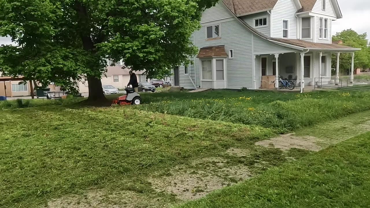 I Had To CUT This SUPER OVERGROWN Yard In The Pouring RAIN