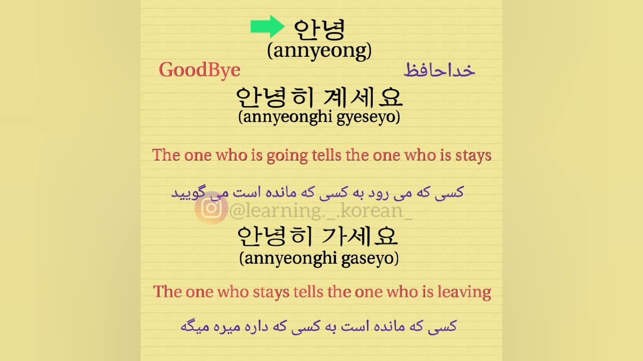 Hello and Goodbye in Korean