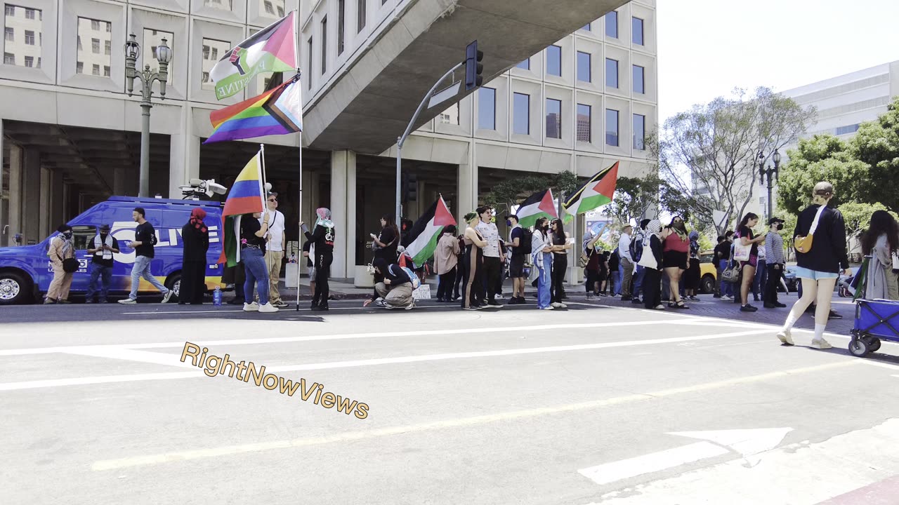 Pro-Palestine Protesters Block Roads to L.A. City Hall