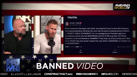 Alex Jones💥Responds🔥Jack Smith🤬Moving👀To Gag🤔Donald Trump💥🔥🤬
