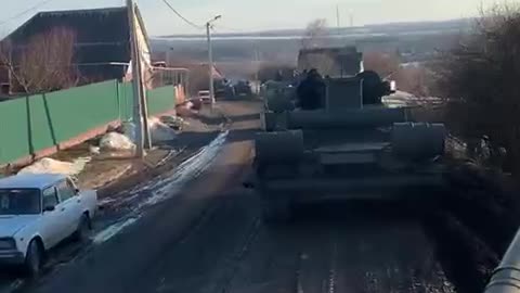 Russian tanks heading to Ukraine