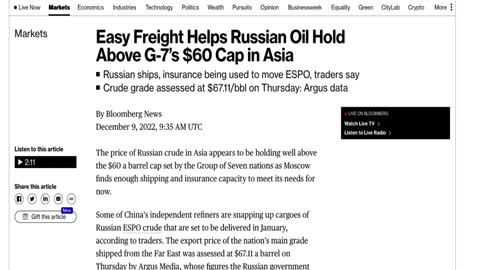 Oil price cap: G7 faces Asian blowback - UK Column News - 12th December 2022