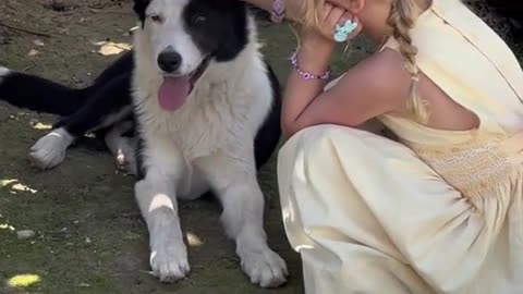 "Heartwarming Bond: Little Girl's Unspoken Love for Her Furry Friend! 🐾❤️"