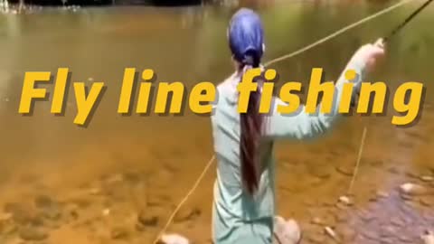 Fly line fishing