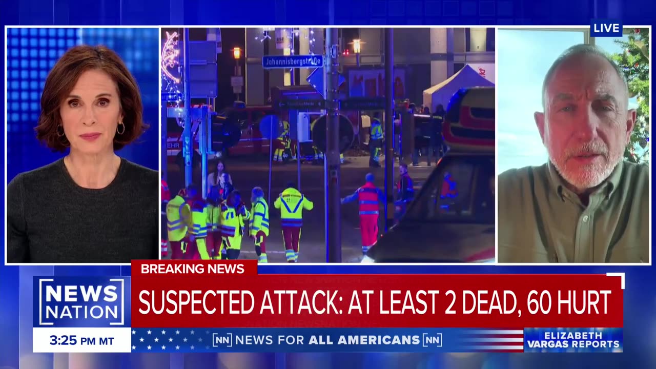 At least 2 dead and 60 hurt after a car drives into a German Christmas market in a suspected attack