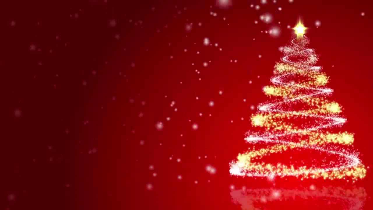 Christmas Tree on Red Background Loop