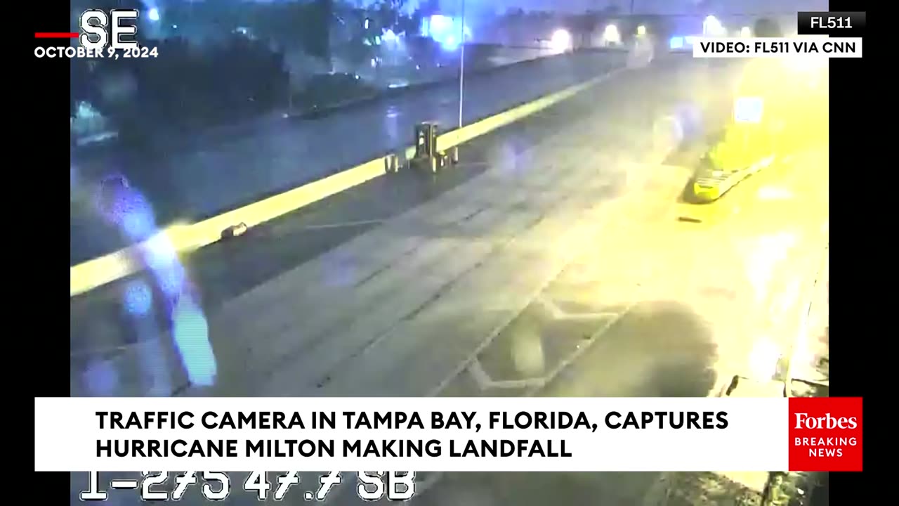 Traffic Camera In Tampa Bay, Florida, Captures Hurricane Milton Making Landfall