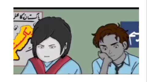 Funny teacher and student in class