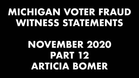 Michigan Voter Fraud Witness Statement 2020 Election