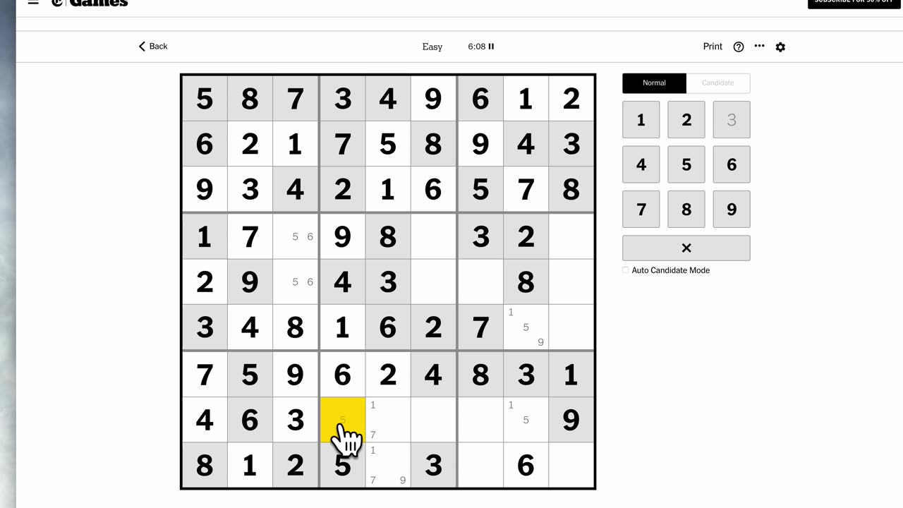 Sudoku 2023-06-09 easy