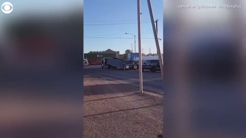 Train Derails in West Texas, Plows Through Semi truck