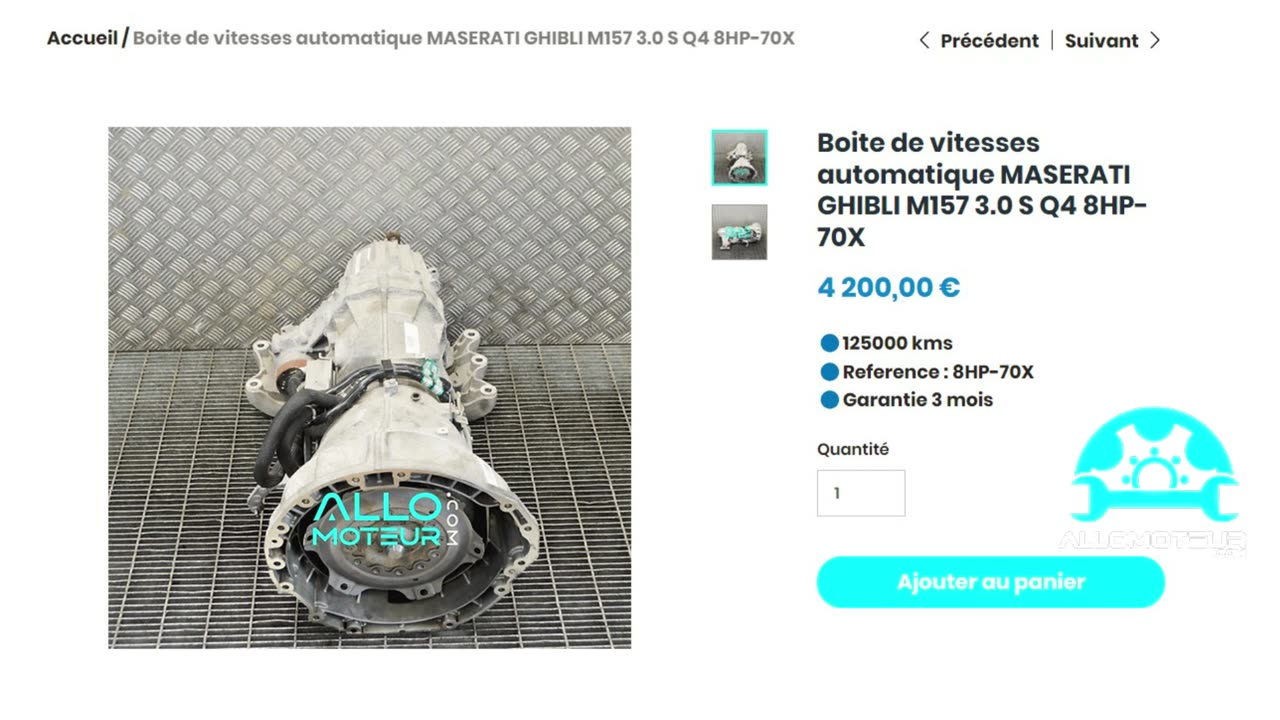 ALLOMOTEUR.COM - Boite de vitesses automatique MASERATI GHIBLI M157 3.0 S Q4 8HP-70X