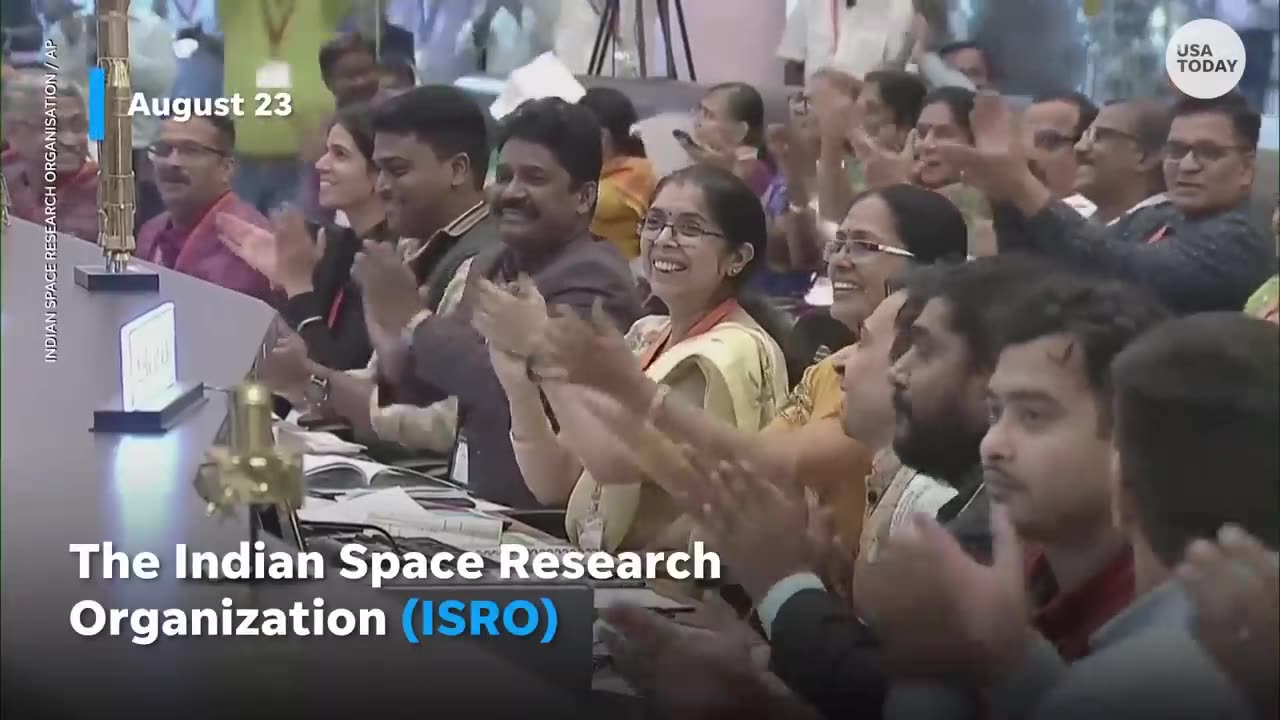 India lands on the moon, cheers erupt as Chandrayaan-3 touches down | USA TODAY