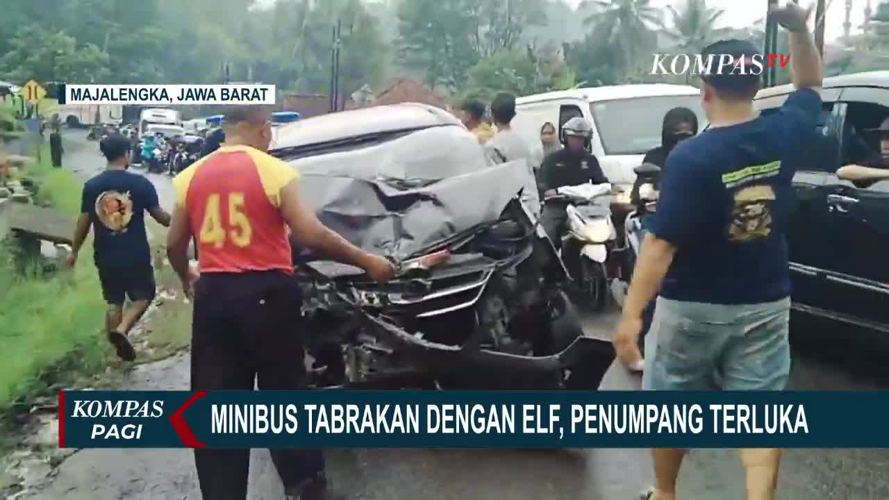 Minibus Tabrakan dengan Mobil Elf di Majalengka, Beberapa Penumpang Terluka!