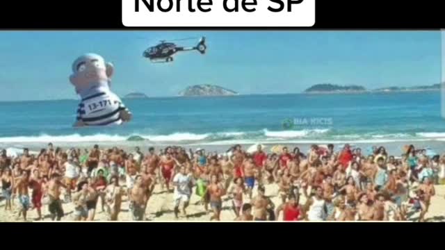 Arrastão acontecendo em Santos por causa do Lula