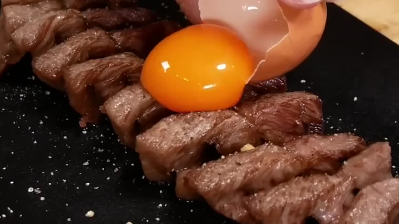 Fried average sized Wagyu