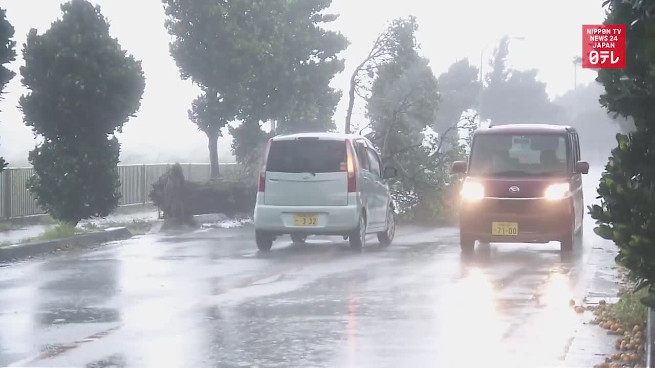 Typhoon Hinnamnor brings winds and rains to southwestern Japan