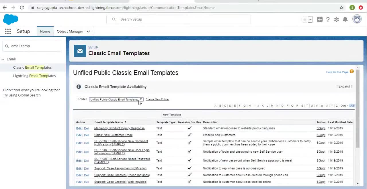 29 Email templates and email alerts in Salesforce lightning