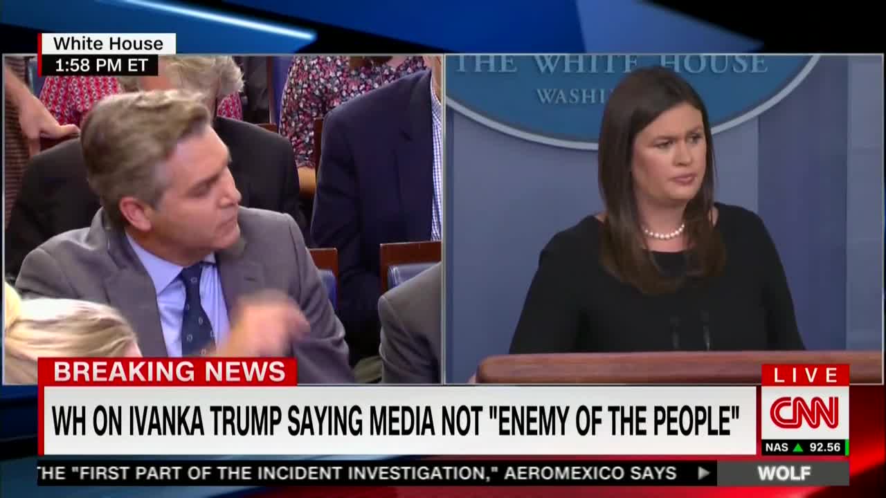 acosta demands sarah sanders denounce anti-media rhetoric