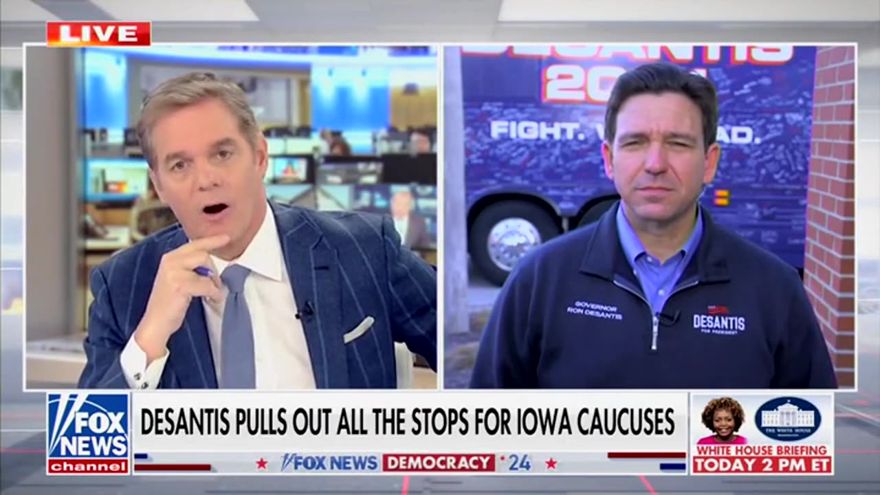 Fox Host Puts Up His Hands In Defeat As DeSantis Repeatedly Interrupts Him