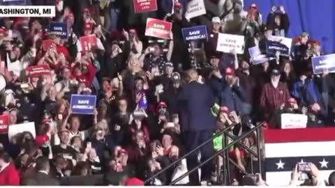 President Trump shakes his booty at Michigan Save America Rally