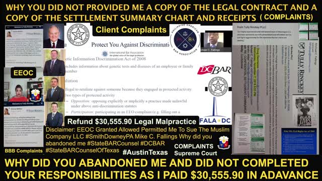 Supreme Court Complaints / Mike C. Fallings Refund $30,555.90 / Legal Malpractice / Austin Texas