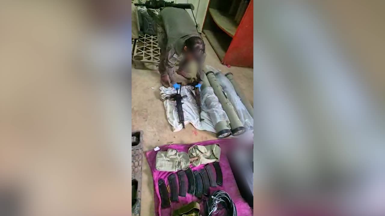 Attached is footage of the weapons discovered in the area: