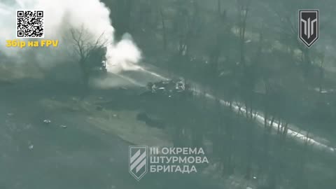 Overloaded Russian APC Set Alight