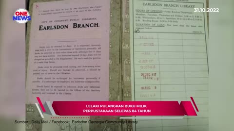 Lelaki pulangkan buku milik perpustakaan selepas 84 tahun