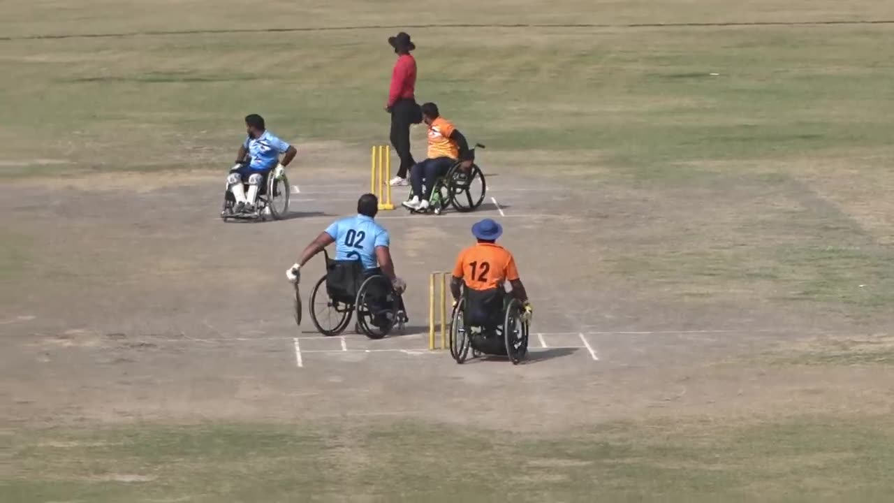 Wheel chair cricket wait for ending